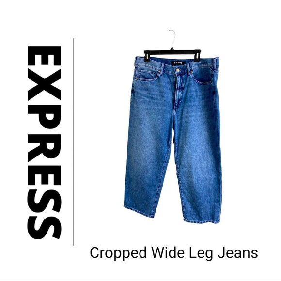 💼Like New Womens Express Original Wide Leg Cropped Jeans. - Picture 1 of 8